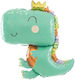Folienballon Baby Dinosaurier Mint 74 x 90 cm
