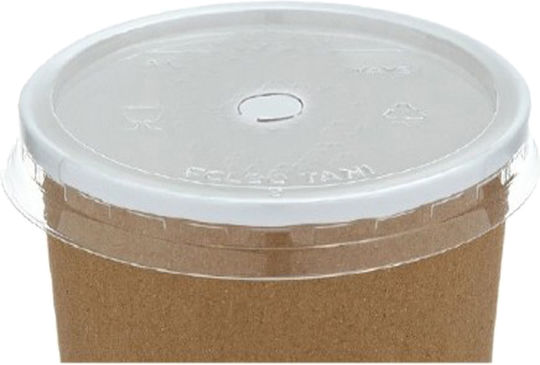 Καπακι Flat Διαφανο Τρυπα 8mm Ποτηρι Χαρτινο 14oz 16oz 100τεμ