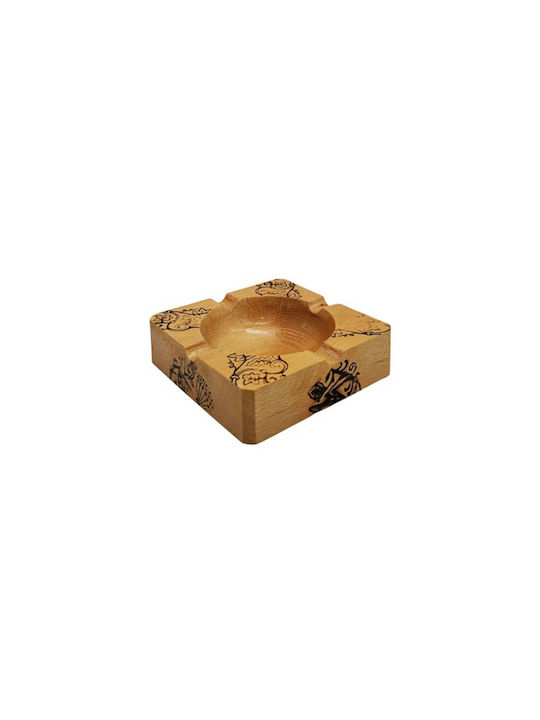 Wooden Cigarette Ashtray 11x3cm Square Design 130321 Oem