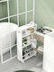 HomCom Wooden Kitchen Trolley 3 Tiers White 45x15x80cm