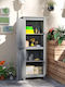 Wooden Garden Warehouse with Single-Leaf Door Gray L0.6xW0.6xH1.6cm