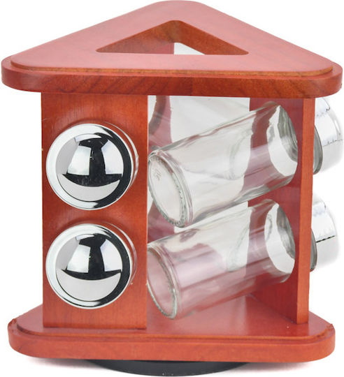 Galifas Glass Tabletop Rotating Spice Rack Brown 6pcs