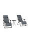 Deckchair Double Metallic with Cushion Gray with Table 90x65x110cm.