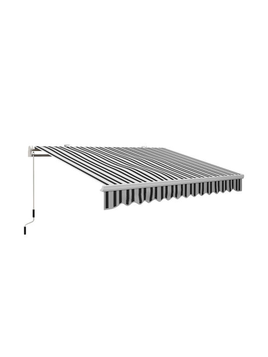 Outsunny Zelt Terrasse mit LEDs Blau 3.95x2.45m