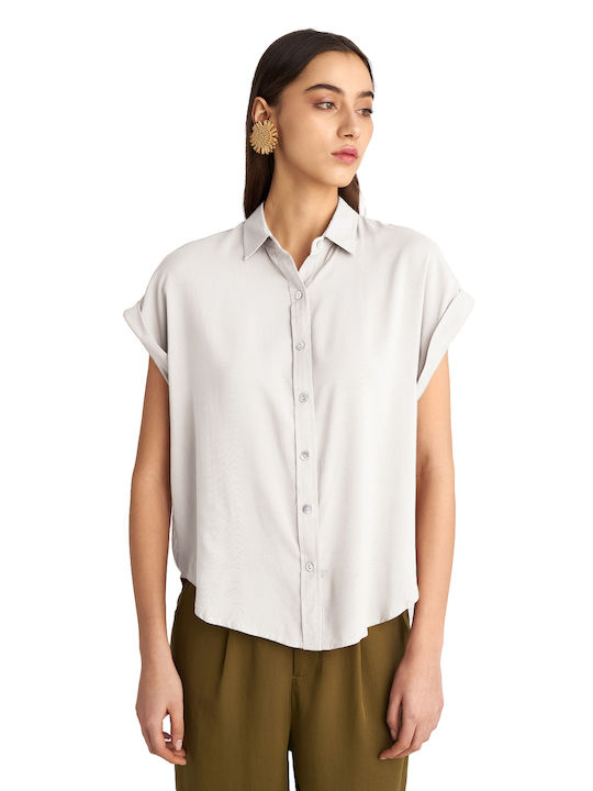Lina Women's Monochrome Short Sleeve Shirt White