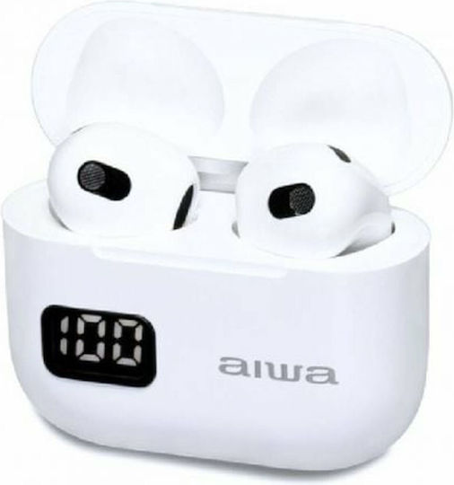 Aiwa EBTW-100 Earbud Bluetooth Handsfree Earphones with Charging Case White