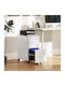 Office Storage Metal Drawer with Wheels, Lock & Drawers White L30xW43.5xH60cm