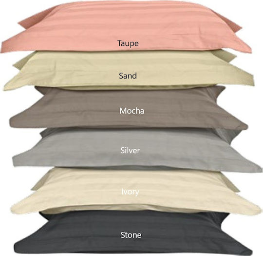 Beauty Home Set Bettbezüge Art 1530 Baumwollsatin 240x250cm Übergröße mit 2 Kissenbezügen Stone