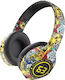 O-Lonnie YDM63 Fără fir Bluetooth Over Ear Căști cu 5 ore de Funcționare Graffiti Yellow