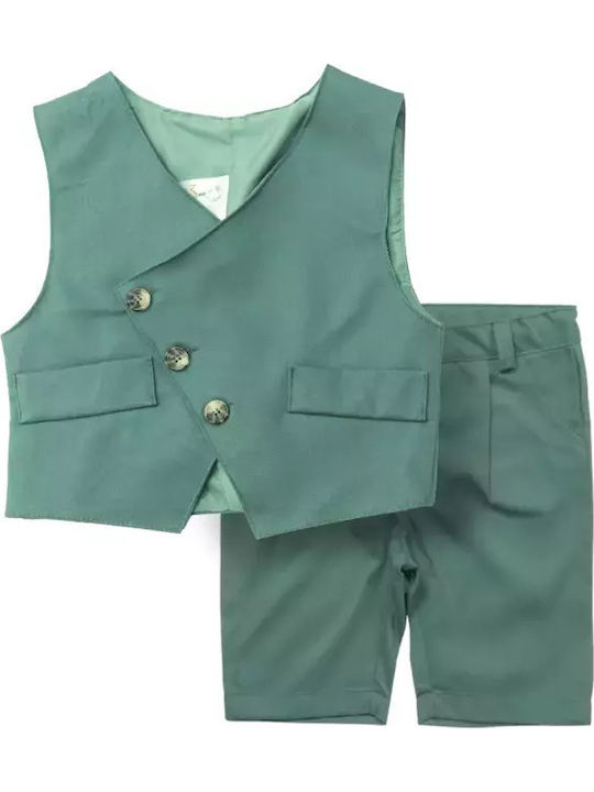 Kinder-Set mit Shorts Sommer 2Stück Petrol Blue