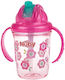 Nuby Educational Sippy Cup Plastic with Handles Pink for 12m+m+ 240ml