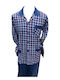 Nikiforos Men's Winter Checked Pajamas Set Blue-red