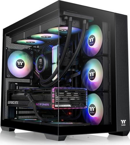 Thermaltake View 380 XL TG ARGB Gaming Midi Tower Computer Case with Side Window Black