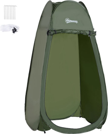 Outsunny Camping Tent Pop Up Toilet Khaki 3 Seasons 100x100x185cm