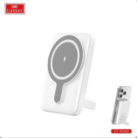 Earldom ET-PD40 MagSafe Power Bank 5000mAh 15W με Θύρα USB-C Λευκό