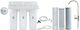 Proteas Filter PFU3- Water Filtration System Triple Under Sink Micron 1/4'' with Faucet & Replacement Filter Activated Carbon CTO/ECO-CBVOC1, Polypropylene EW-013-0514