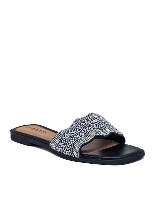 Women's Flat Sandals in Black Color