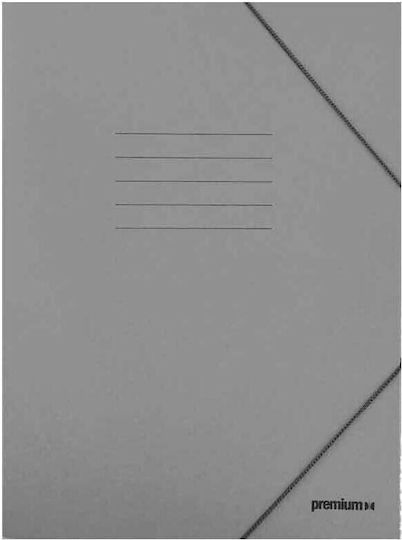 Prespan Elastic Folder with Ears Premium 25x35 cm Grey