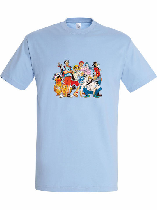 Kinder-T-Shirt Sky Blue One Piece Gang, Luffy & Friends