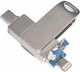Siks 4 în 1 Stick de Memorie Metalic 512 Gb Usb 3.0 Type-c Usb C Lightning 360⁰ Rotativ Rezistent la Apă Compatibil cu Telefoane Dispozitive Type C Lightning Usb C Porturi Otg Compatibilitate Viteză Mare Argintiu