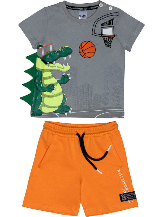 Sprint Kids' Set with Shorts Summer 2pcs Gray