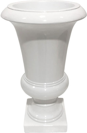 Fiberglass Βαζο Αμφορεας Λευκο Y78cm 1/kib