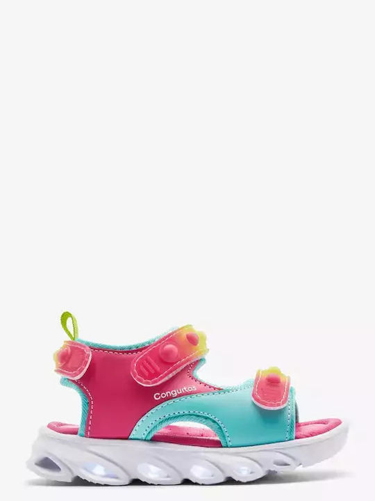 Kids' Sandals with Velcro & Lights Multicolour