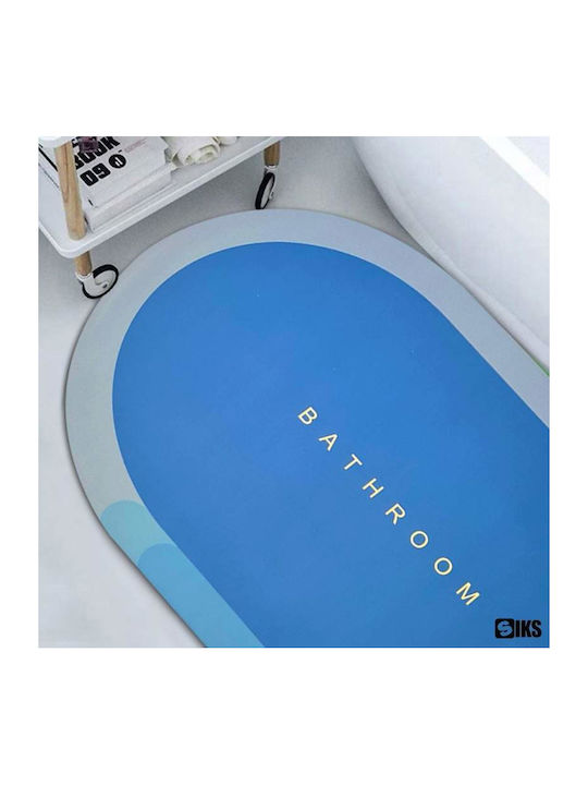Αντιολισθητικό Πατάκι Μπάνιου Οβάλ Blue 90x60εκ.
