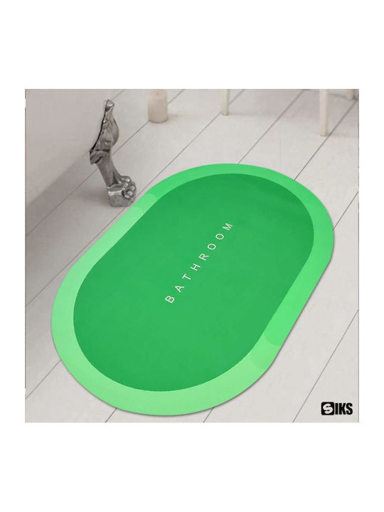 Αντιολισθητικό Πατάκι Μπάνιου Οβάλ Green 57x38εκ.
