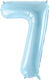 Folienballon Hellblau Nummer Sieben 86cm