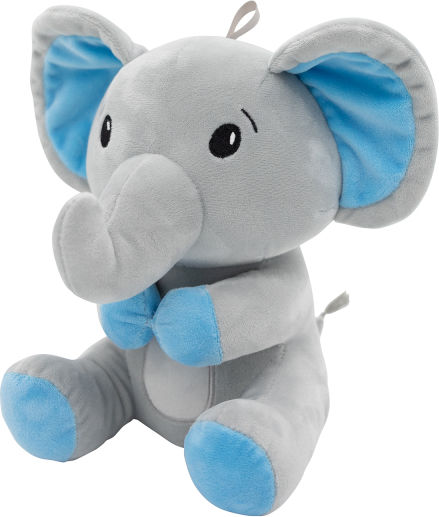 2-in-1 Plush Toy Balloon Weight Elephant Blue Ears Loop 21cm 170g