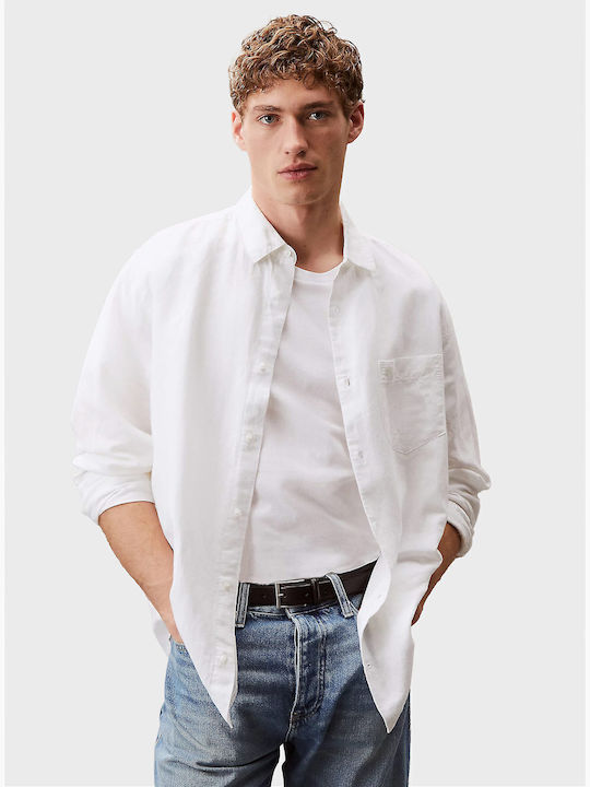 Calvin Klein Μακρυμάνικo Λινό Πουκάμισο σε Κανο...
