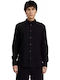Long-sleeved Linen Shirt Caviar