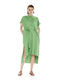 Summer Midi Shirt Dress Green