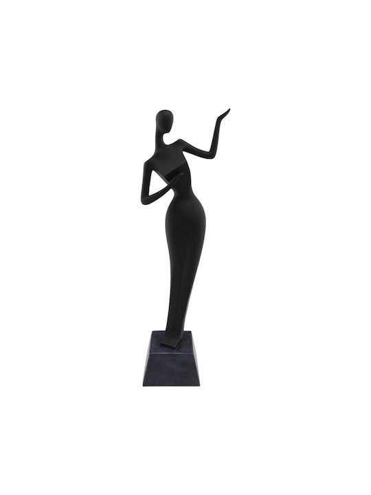 Decorative Polyester Figure Woman with Hand on Waist Black Color 12.5x9x40.8cm Ankor Ankor 844326