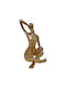 Decorative Polyester Figure Sitting Woman Pose Gold Color 10x8.5x18.5cm Ankor Ankor 844357