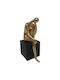 Decorative Polyester Figure of Thought Bent Leg Black Gold Color 11.7x7.4x19.2cm Ankor