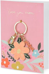 Κάρτα Ευχών Μπρελόκ Love You Mom Κάρτα Ευχών Μπρελόκ Love You Mom