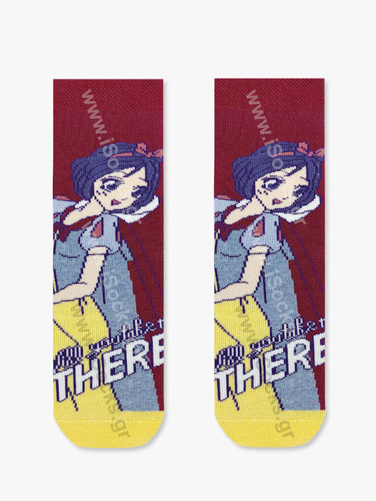 Disney Kids' Socks Non-Slip Snow White Burgundy