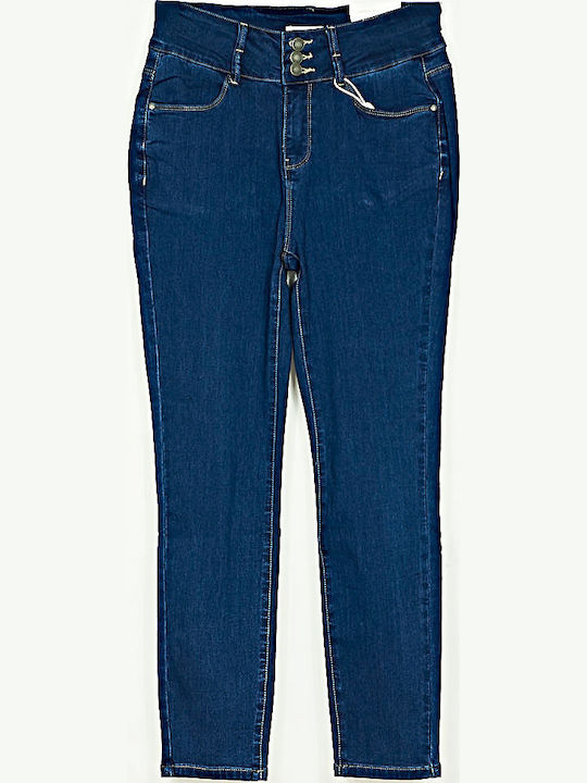 Ψηλόμεσο Γυναικείο Jean Παντελόνι Push Up μπλε