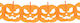 Papiergirlande Jack O' Lantern Kürbisse