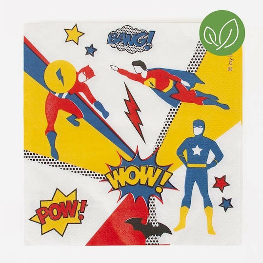 Superhelden Servietten 16,5×16,5 cm – 20 Stück