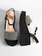 Wildleder-Plateaus mit Seildetail & Damenriemen 6973 Schwarzes Wildleder