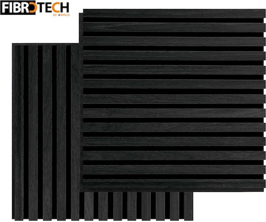 3D Wooden Decorative Sound-Absorbing Wall Panel – Square – Fibrotech – “Black Oak” – 52cm X 52cm – 2 Pcs 2344645