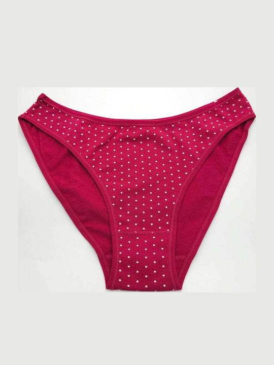Topaki Cotton Women's Briefs Burgundy