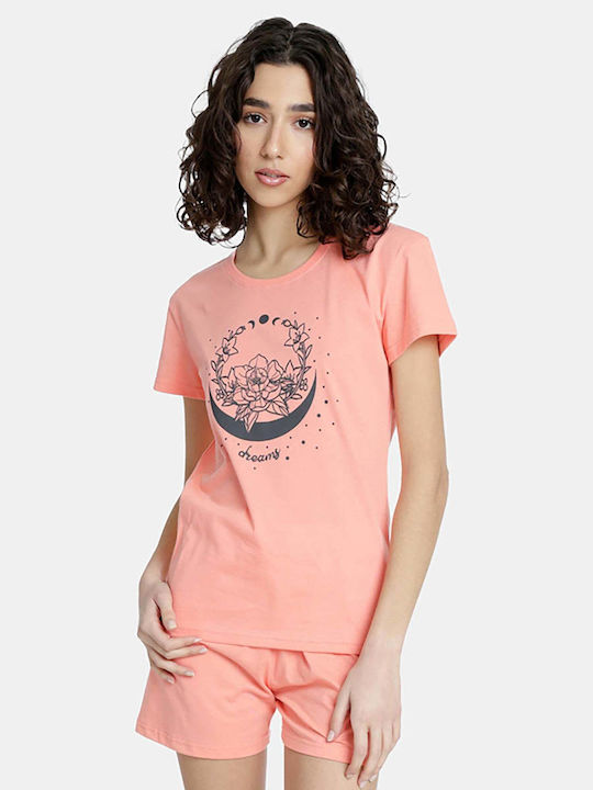 Dreams by Joyce Sommer Damen Pyjama-Set Orange