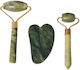 Rolă Facială și Instrument Gua Sha din Jad 3 Bucăți