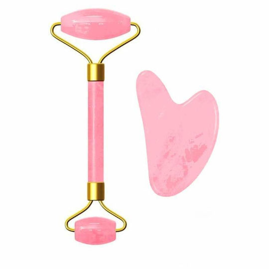 Roller Facial și Instrument Gua Sha din Jad 2 Bucăți