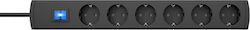 Kopp Power Strip 6 Sockets with Cable 1.4m Gray