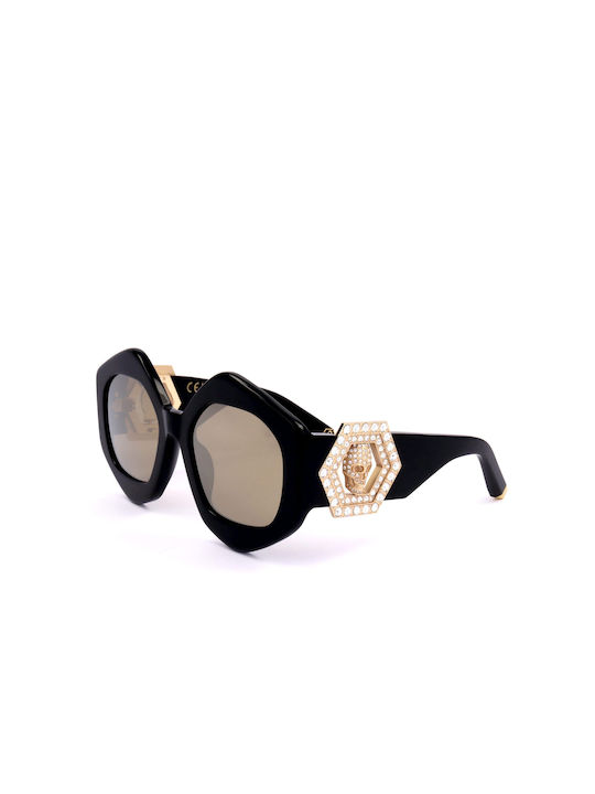 PHILIPP PLEIN シオメトリックフレムサンクラス SPP102S 700G Philipp Plein Women's Sunglasses with Black Plastic Frame